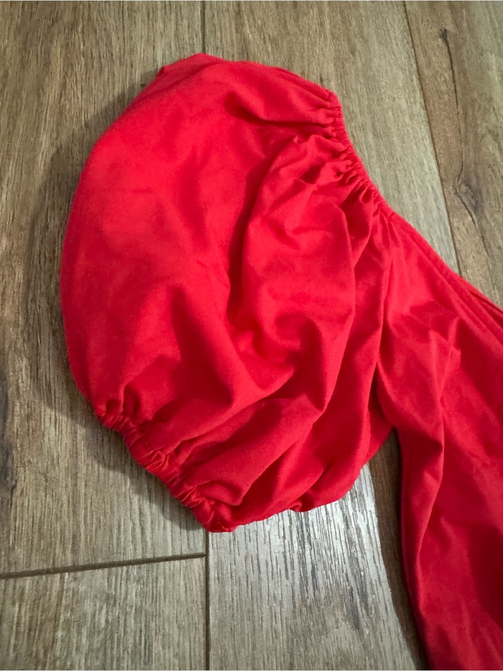 Lulu's Red Puff-Sleeve Ruched Bodysuit - Picture 2 of 6